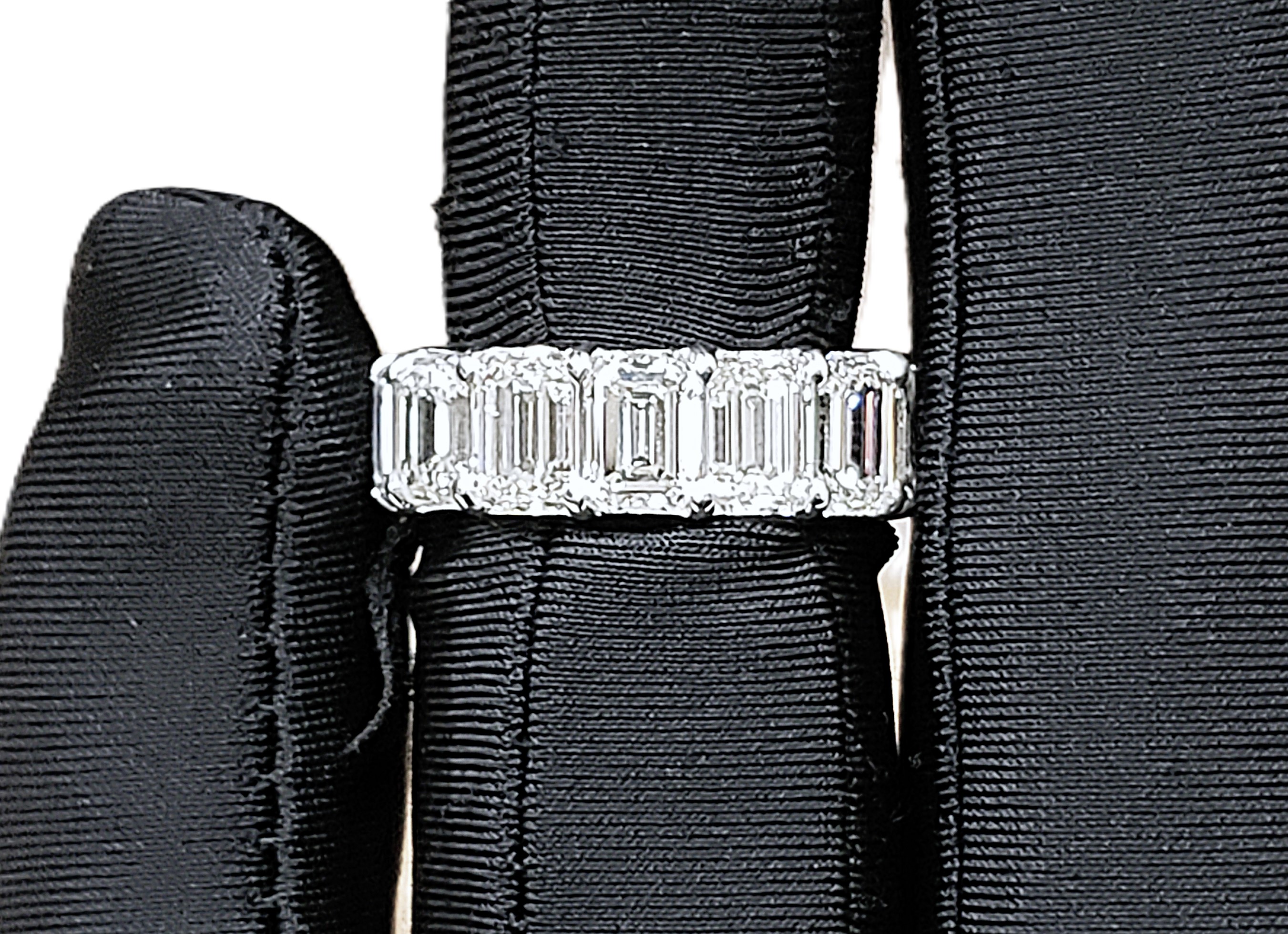 Large Emerald Cut Eternity Band